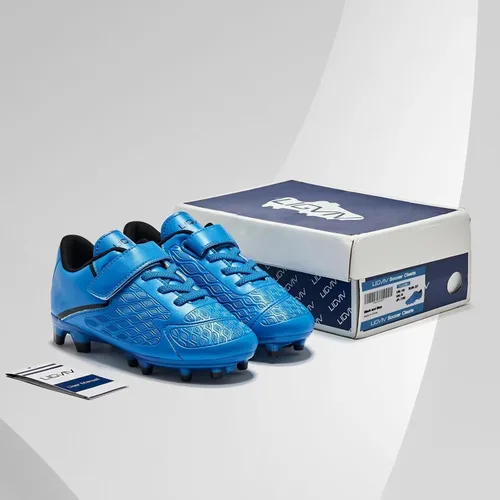 Vista 7 de LIGVIV Zapatos de fútbol para niños y niñas, sin cordones, para exteriores, terreno firme