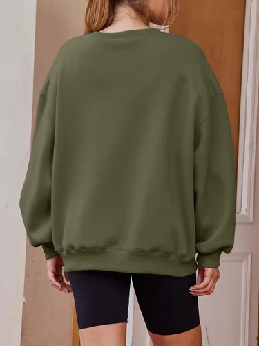 Vista 5 de EFAN Sudaderas de manga larga para mujer, cuello redondo, sudadera casual para otoño 2023