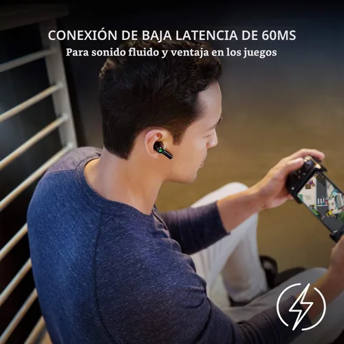 Vista 4 de Razer Hammerhead True Wireless Pro - Audífonos Bluetooth para juegos: THX Certificados - Cancelación activa híbrida avanzada de ruido - 60 ms