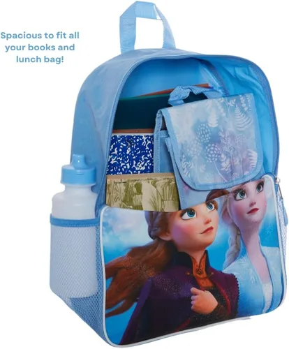Vista 6 de Fast Forward Juego de mochila para niños, 16 pulgadas con bolsa de almuerzo y botella de agua