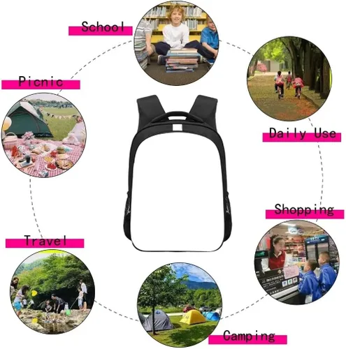 Vista 6 de QJCQY Mochila de viaje de anime de dibujos animados, mochila deportiva portátil de gran capacidad, mochila escolar para niños y niñas, A