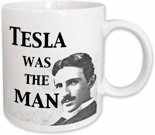 Vista 9 de 3dRose Tesla Was The Man - Taza de 11 onzas, color negro