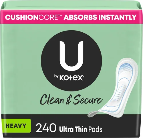 Vista 10 de U by Kotex Toallas con Alas, Clean & Secure, Ultra Delgadas, Absorción Intensa, 44 Unidades (El Empaque Puede Variar)
