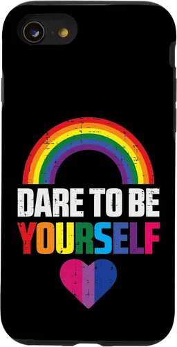 Vista 13 de Funda LGBTQ para iPhone 14 Atrévete a Ser Tú Mismo Bisexual Corazón Linda Bandera del Orgullo Bi