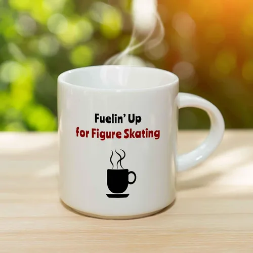 Vista 3 de Taza de café Fuelin' Up for Figure Skating – Taza de cerámica para patinaje sobre hielo, idea de regalo para hombres/mujeres/niños/niñas