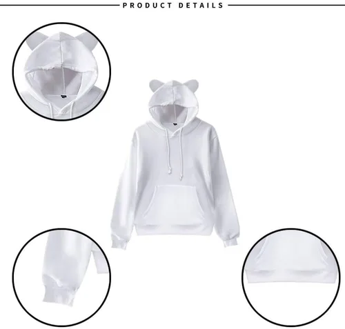 Vista 5 de Sudadera con capucha para niños, diseño de drones de asesinato con oreja, multicolor, para cosplay