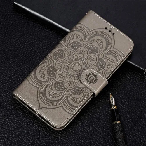 Vista 6 de LEECOCO - Funda para Moto G7 Power con diseño de mandala en relieve de piel sintética de lujo, cartera con tapa para cuaderno, soporte magnético ld