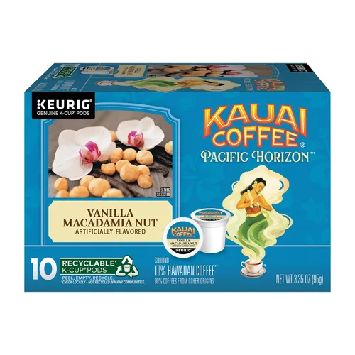 Vista 43 de Kauai Coffee Cápsulas K-Cup para cafeteras Keurig, café arábica, 10% hawaiano, tostado medio, aroma brillante con notas florales, descafeinado, 1