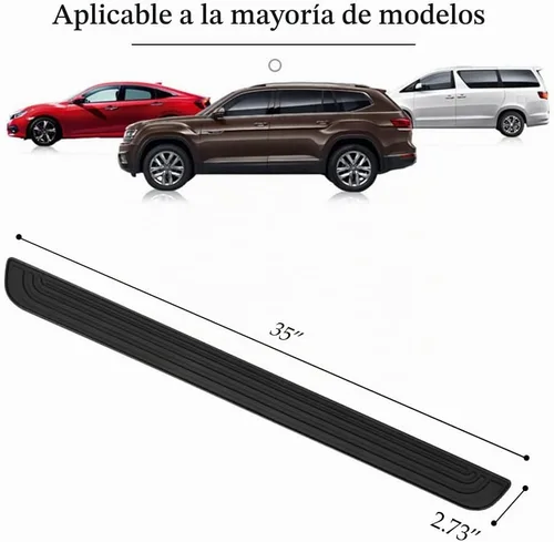 Vista 2 de ASUBHA Protector de parachoques trasero de automóvil, protector de parachoques, almohadilla protectora universal de goma negra contra arañazos