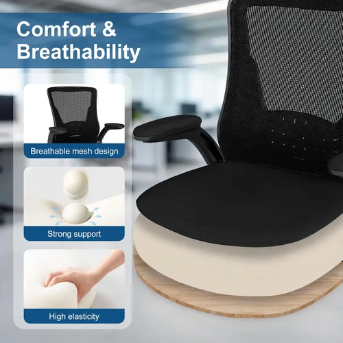 Vista 7 de Silla de oficina ergonómica, silla de escritorio de malla con altura ajustable y reposabrazos abatibles, cómoda silla de computadora para largas