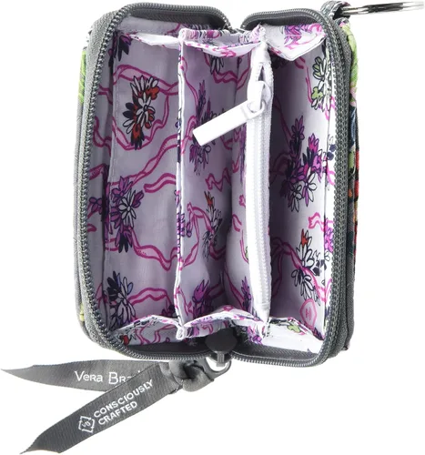 Vista 4 de Vera Bradley Cartera pequeña de algodón con cremallera para mujer con protección RFID