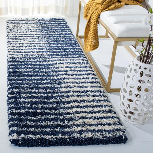 Vista 10 de SAFAVIEH Hudson Shag Collection - Alfombra para pasillo, 2 pies 3 pulgadas x 8 pies, color gris y marfil, diseño abstracto moderno, no desprende