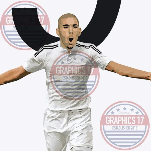 Vista 3 de Póster de Karim Benzema - Arte Real Madrid