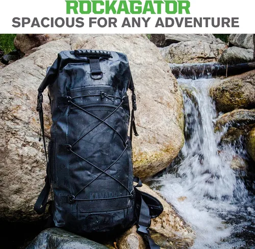 Vista 7 de Mochila impermeable Kanarra de 90L de Rockagator para acampada, senderismo, caza - Gran capacidad, cierre enrollable