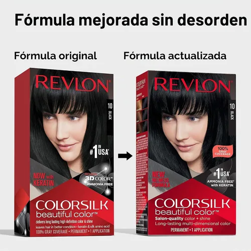 Vista 2 de Revlon ColorSilk Beautiful Color - Tinte para el cabello color negro suave [11], 1 unidad (paquete de 3)