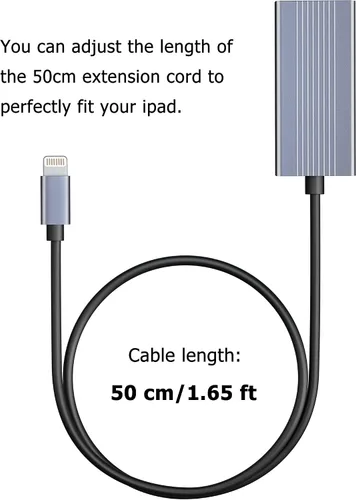 Vista 3 de Adaptador Lightning a Ethernet [certificado MFi de Apple], adaptador de red LAN Ethernet IVSHOWCO iPhone iPad a RJ45 con puerto de carga, alta