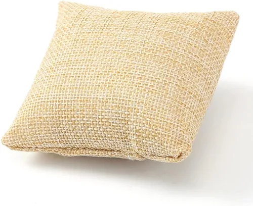 Vista 8 de QUUPY 6 unidades pequeñas de lino para reloj de pulsera de joyería, cojines para brazalete, tobillera, colgantes, aretes y collares, organizador