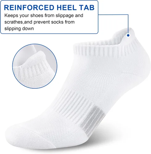 Vista 4 de Amutost Calcetines tobilleros para mujer, atléticos para correr, cómodos, acolchados, 356 pares