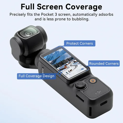 Vista 2 de Protector de pantalla de bolsillo 3 lentes antiarañazos para DJI Osmo Pocket 3 Vlogging Camera Creator Combo Accesorios 4 protectores de lente + 4
