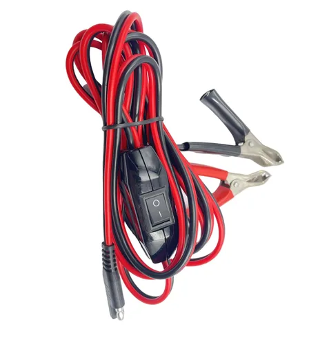 Vista 3 de 1 abrazaderas de pinzas SAE a cocodrilo de 8.2 pies, arnés de cable con interruptor de encendido/apagado, cable de extensión de desconexión rápida