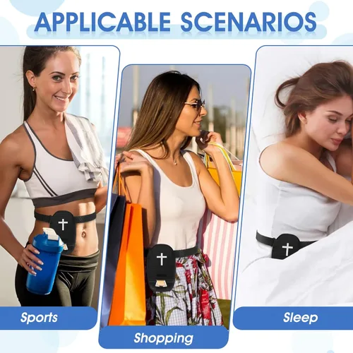 Vista 5 de 2 fundas para bolsa de ostomía con patrón de cruz y cinturón elástico ajustable, reutilizable, impermeable, lavable, bolsa protectora de ostomía