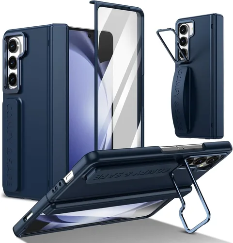 Vista 10 de Correa de muñeca para Samsung Galaxy Z Fold 5, protector de pantalla integrado, protección de bisagra, soporte de cámara, diseño de pulsera
