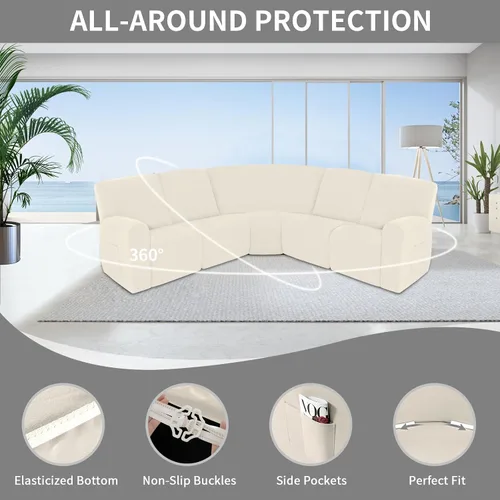 Vista 3 de Easy-Going - Funda 100% impermeable para sofá reclinable, fundas de sofá elásticas para sofás reclinables, funda de sofá seccional extra grande