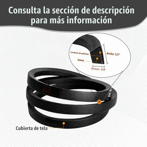 Vista 2 de New Drive V-Belt 117-1018 compatible con Toro Recycler 20330 20331 20350 20351 cubierta de cortacésped
