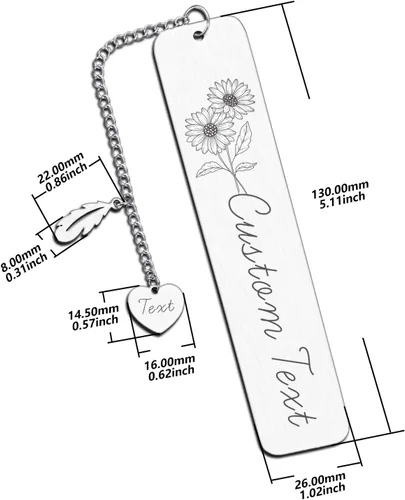 Vista 3 de Regalos de cumpleaños personalizados para mujeres, marcadores de flores de nacimiento para mujeres, hijastra, hijastras, amigas, mejores amigas