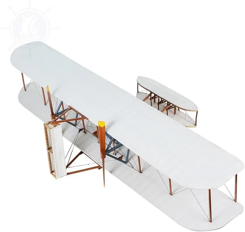 Vista 7 de Old Modern Handicrafts 1903 Wright Brother Flyer - Escala 1:10 - Modelo de avión - Modelo de avión de madera de calidad de museo para el hogar