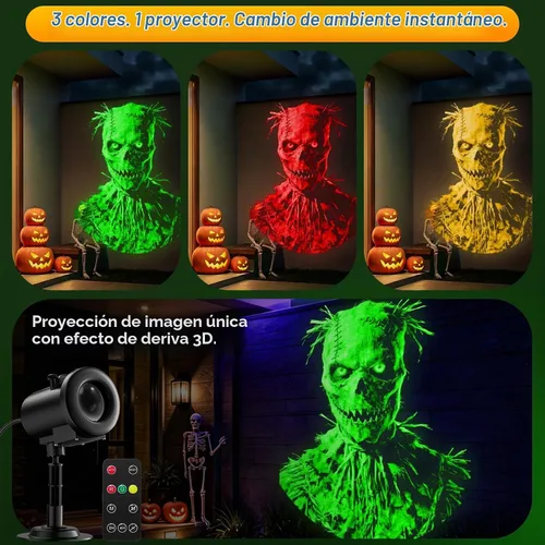 Vista 5 de Luces de proyector de Halloween 12 en 1, luz de proyección dinámica