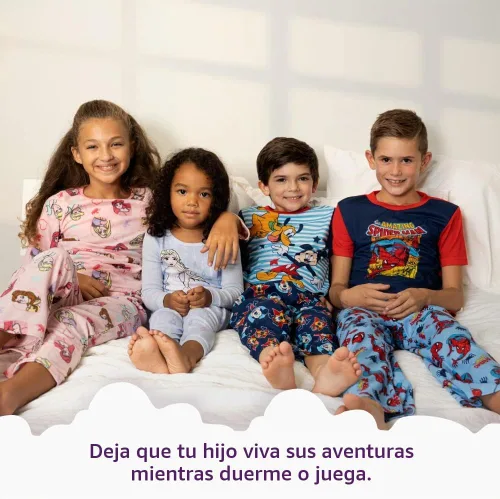 Vista 2 de Disney Girls' 2-Piece Loose-fit Martching Pajama Set, Princess Pajamas, Soft & Cute for Kids He estado allí deletreado que