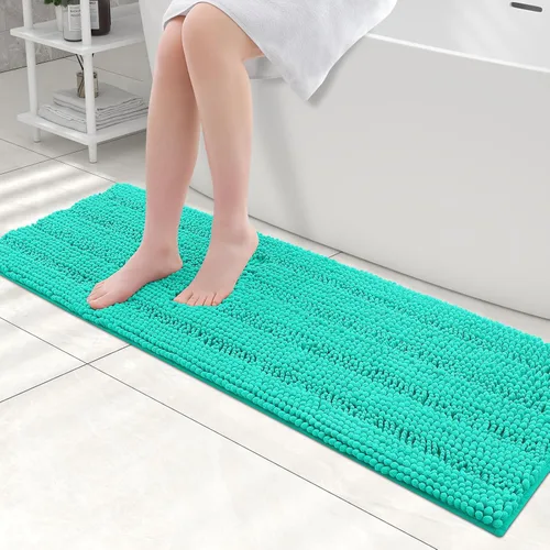 Vista 122 de Grandaily Alfombras de baño de felpilla a rayas de 24 x 16 pulgadas, extra gruesas y suaves, absorbentes, parte trasera de goma, alfombra de ducha