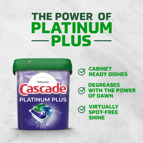 Vista 10 de Cascade Platinum Plus Cápsulas para lavavajillas, detergente para platos ActionPacs, fresco, 28