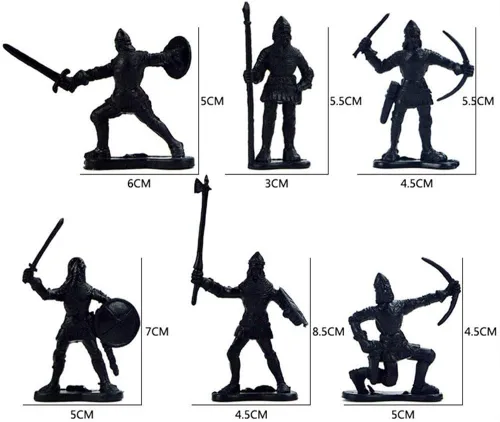 Vista 4 de 60 piezas figuras de soldados medievales modelo de soldados del ejército romano antiguo estatuas soldados de la edad media infantería arquero