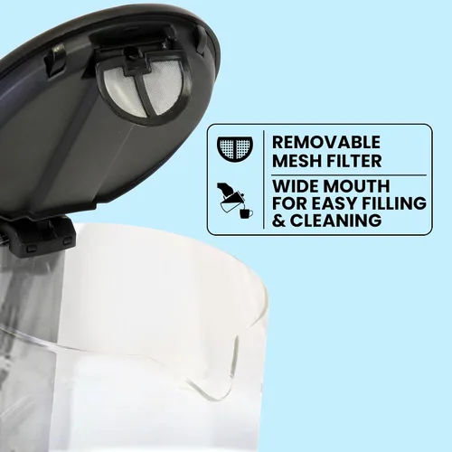 Vista 4 de Total Chef - Hervidor de té eléctrico, 1.8 cuartos de galón / 1.7 L, hervidor de agua caliente de vertido inalámbrico, luz LED, apagado automático