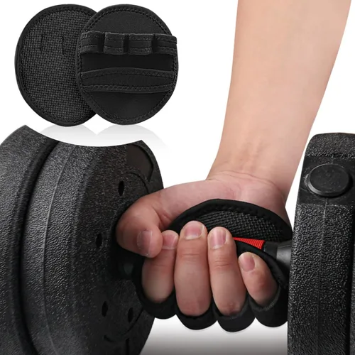 Vista 2 de Guantes de gimnasio para levantamiento de pesas, almohadilla de agarre de entrenamiento para hombre y mujer, fitness, levantamiento de pesas