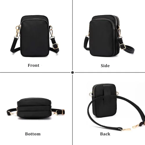 Vista 3 de WITERY Bolso cruzado de nailon impermeable para teléfono celular, monedero para teléfono inteligente para mujer