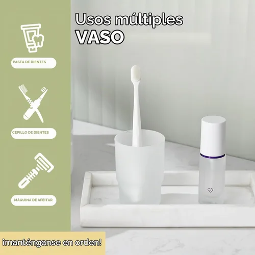 Vista 5 de Aomasi Taza de cristal del enjuague del baño para el lavabo del baño, taza Blanco esmerilado