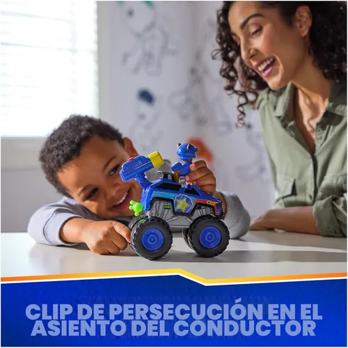 Vista 7 de Paw Patrol: Rescue Wheels Chase's Cruiser, camión de juguete con lanzador de proyectiles y figura de acción coleccionable, juguetes para niños