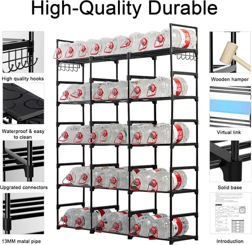 Vista 3 de Mavivegue Zapatero de metal de 9 niveles – Capacidad para 50 – 55 pares, estante de almacenamiento alto para zapatos, botas, entrada, armario, garaje
