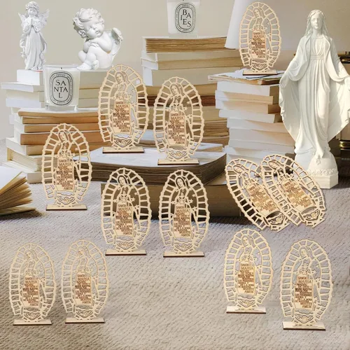 Vista 6 de 12 Piezas De Centros De Mesa De Madera Para Bautizo, Centros De Mesa Para Bautizo Bodas Decoraciones, Mi Primera Comunión Decoraciones, Decoraciones