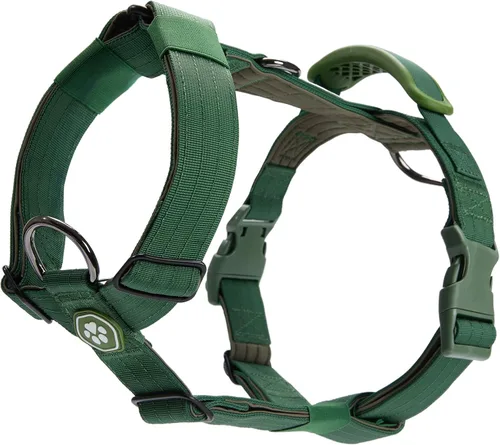 Vista 17 de Spark Paws Arnés para perro sin tirones con asa para perros grandes, arnés resistente para razas grandes y fuertes, ajustable, diseño halter
