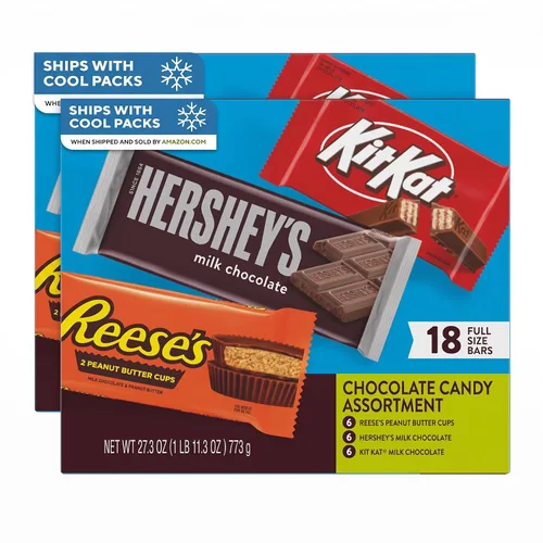 Vista 9 de HERSHEY'S, KIT KAT and REESE'S - Caja variada de dulces de chocolate con leche, 27.3 onzas (18 unidades)