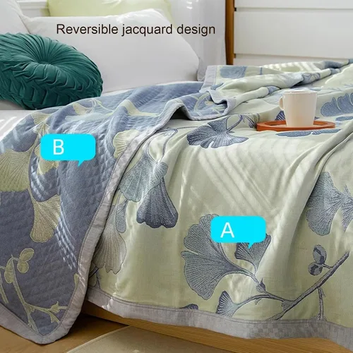 Vista 5 de Ginkgo Biloba - Juego de cama de algodón transpirable para todas las estaciones (B, 79 pulgadas de ancho x 90 pulgadas de largo)