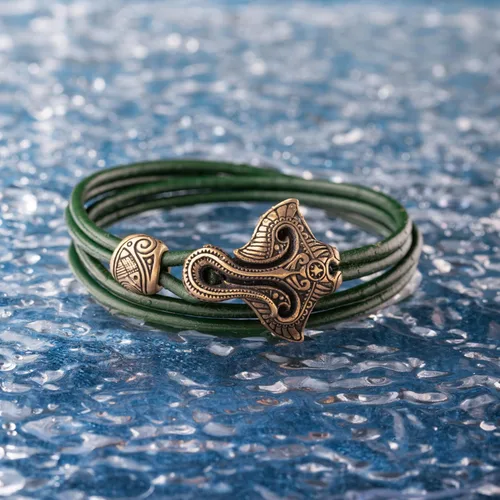 Vista 4 de Pulsera maorí con pulsera de océano de manta rayo con peces de patín para hombres y mujeres, él, joyería tribal náutica polinesia