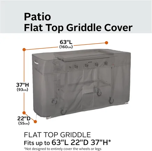 Vista 3 de Classic Accessories Ravenna - Cubierta de parrilla plana resistente al agua de 63 pulgadas para Blackstone
