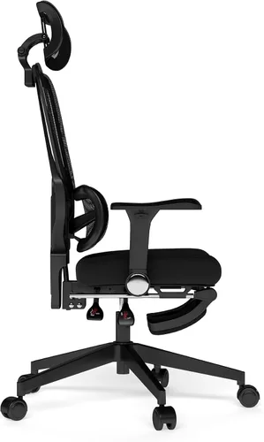 Vista 4 de Silla de oficina ergonómica de malla con reposabrazos, silla de escritorio grande y alta con soporte lumbar, silla giratoria de computadora