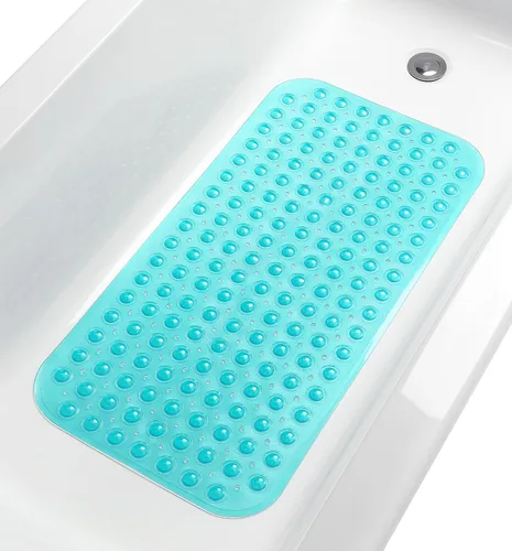 Vista 21 de Tapete de ducha antideslizante de 20"x20" (solo duchas lisas/sin textura, no para sobre desagüe) Seguro, limpio, lavable a máquina, agarre superior