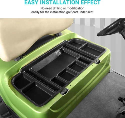Vista 5 de 10L0L Golf Cart Under Seat Storage Tray Fits EZGO TXT, RXV, Club Car DS, Club Car Precedent, Yamaha G29, Electric Vehicle with Original Trojan